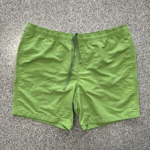 Eddie Bauer Swim Trunks Mens XXL Green 19" Lined Nylon Shorts Pockets 7" Inseam